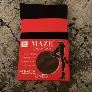 Maze collection - fleece lined leggings with tummy control- denim blue brand new